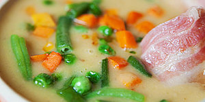 Овощной суп-пюре с тыквой и беконом