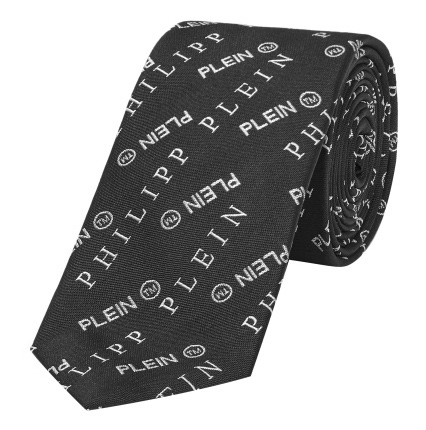 Черный галстук с логотипами Philipp Plein