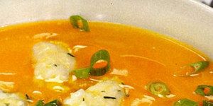 Тыквенный суп с рисовыми клецками