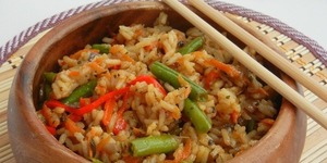 Рис с зеленой фасолью
