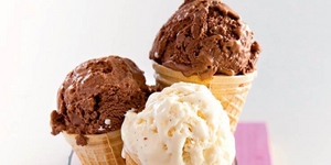 Шоколадное и ванильное мороженое