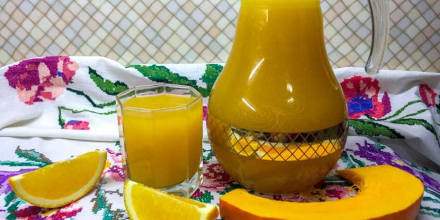 Тыквенный сок с апельсином на зиму