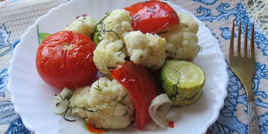 Овощи в духовке, запеченные в рукаве