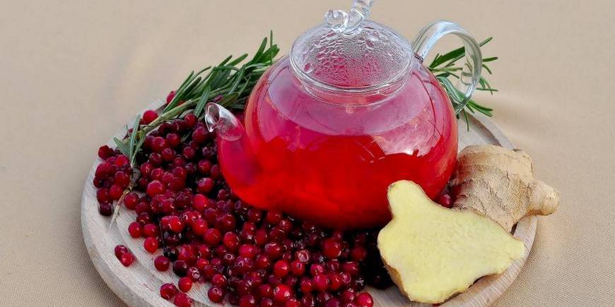 Морс из клюквы с имбирем