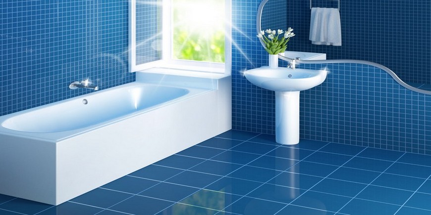 Синяя ванная комната: как ее оформить