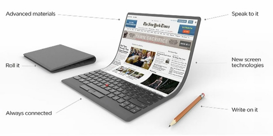 Lenovo показала концепт гибкого ноутбука