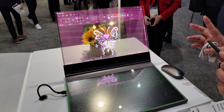 Ноутбук с прозрачным MicroLED-дисплеем